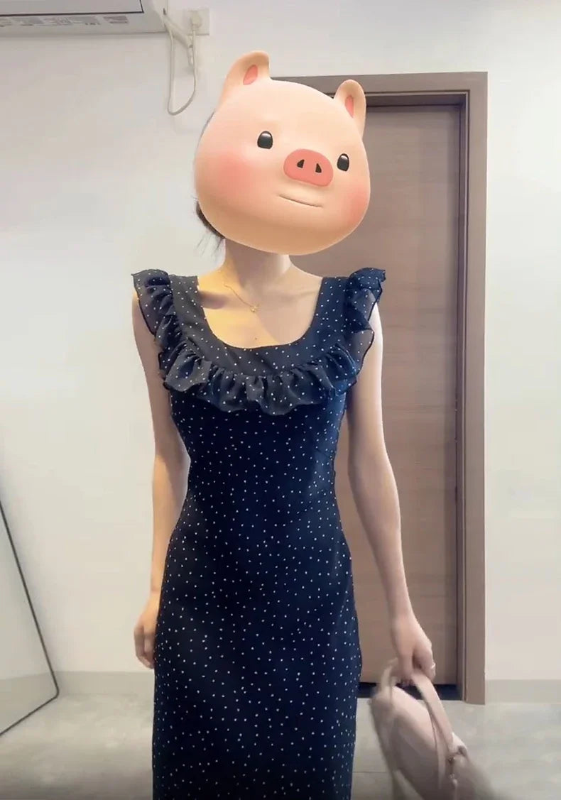 Casual Fashion Street Sleeveless Dresses Female Chicly Summer Fashion