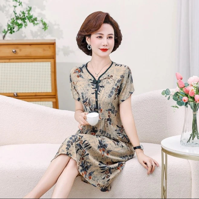 Fashion Casual Summer Dress For Women Floral Printing Fashion