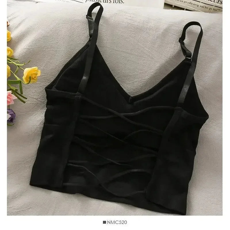 Women Tops Sexy Tank Top Women Built in Bra Solid Color Fashion