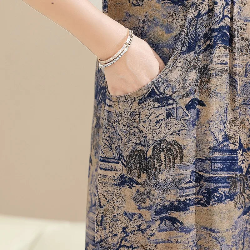 Fashion Casual Summer Dress For Women Floral Printing Fashion