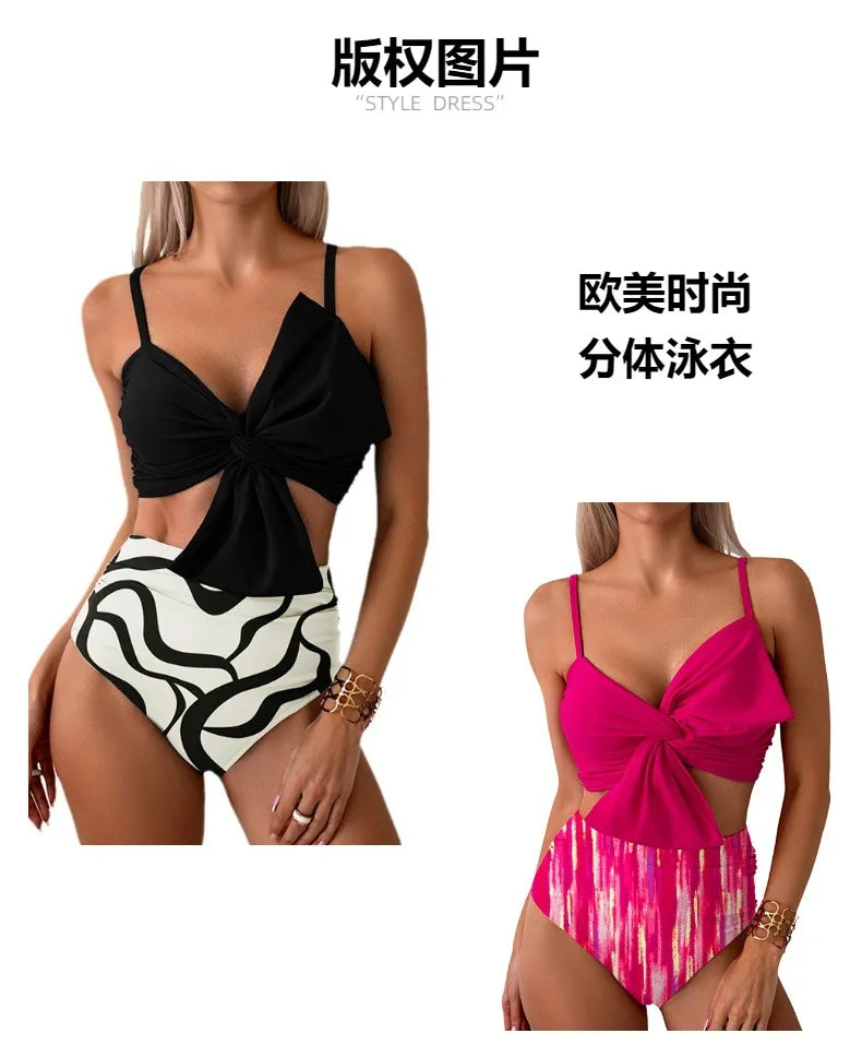 Woman Hot Spring Two Pieces Swimsuit with Briefs Women Sexy Biknis