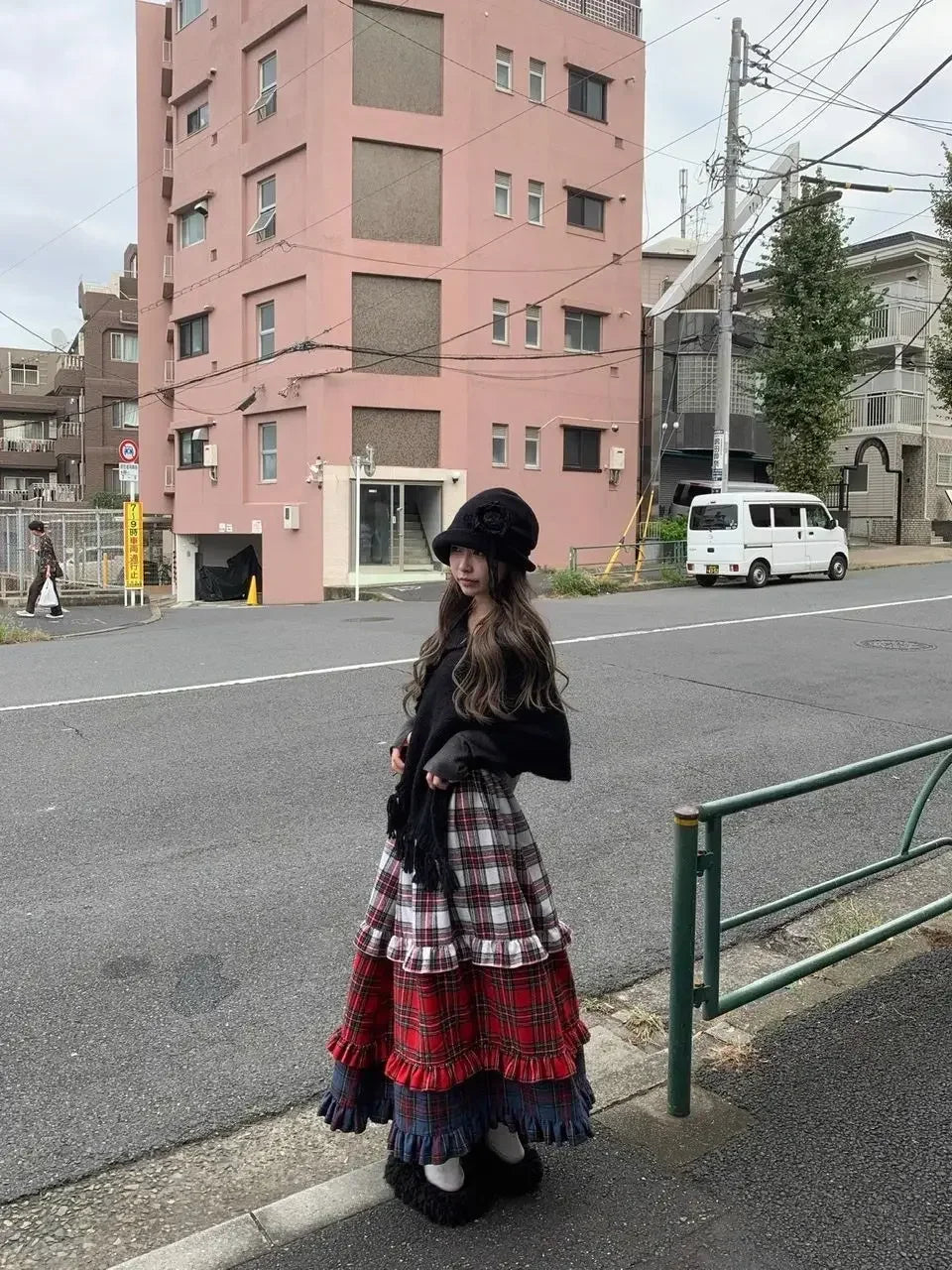 Winter Dresses Christmas Long Skirt Spliced Lace Contrast Colors Fashion