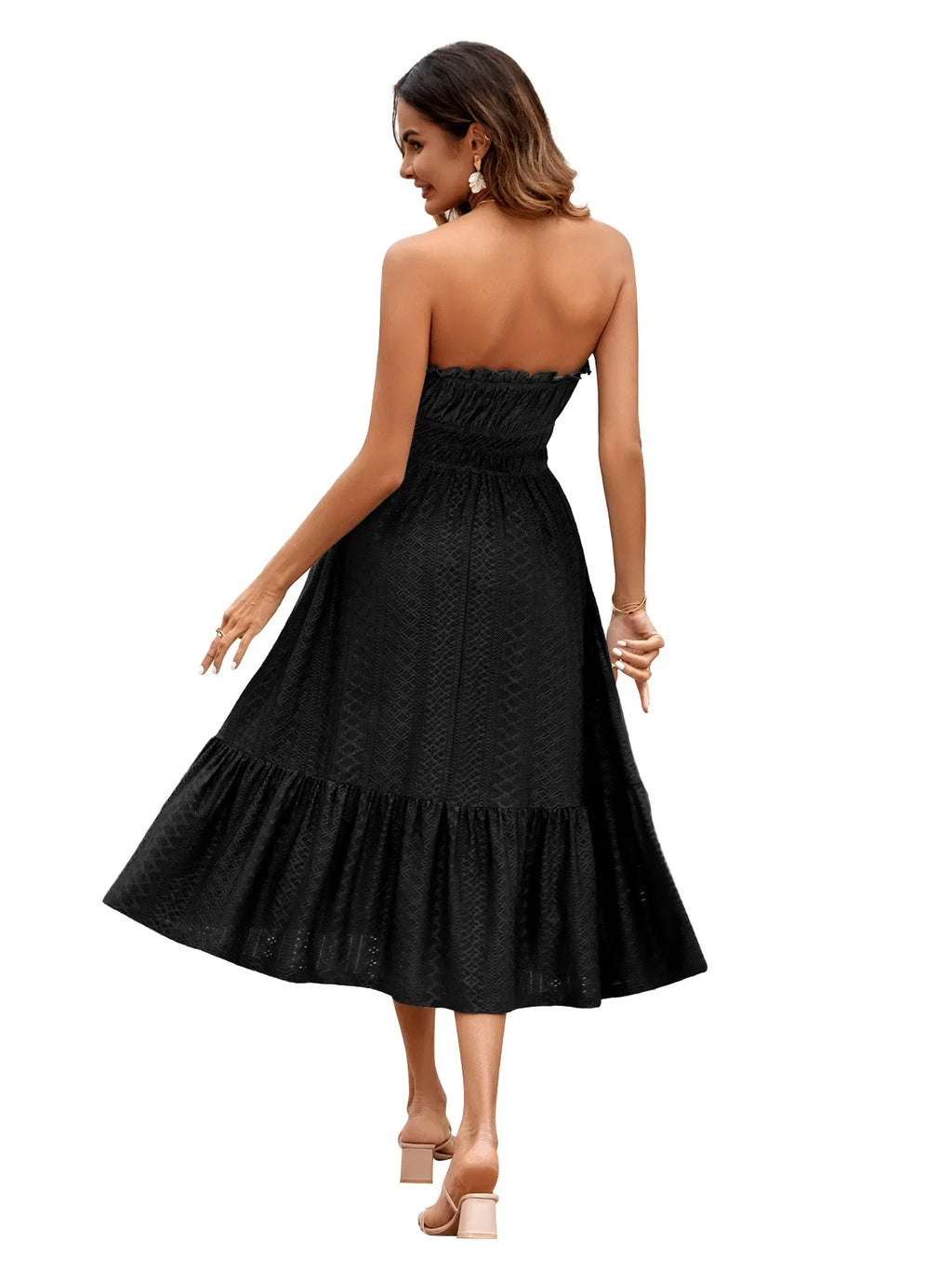 m Dress Women Casual Sleeveless Strapless Fashion Solid Casual Dress