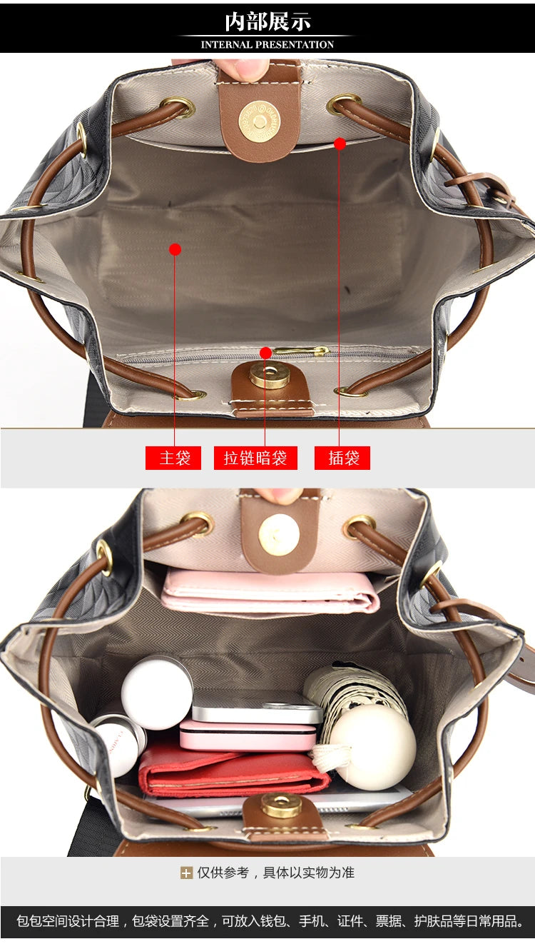 Bucket Bagpack for Woman Small Fashion Backpack Ladies
