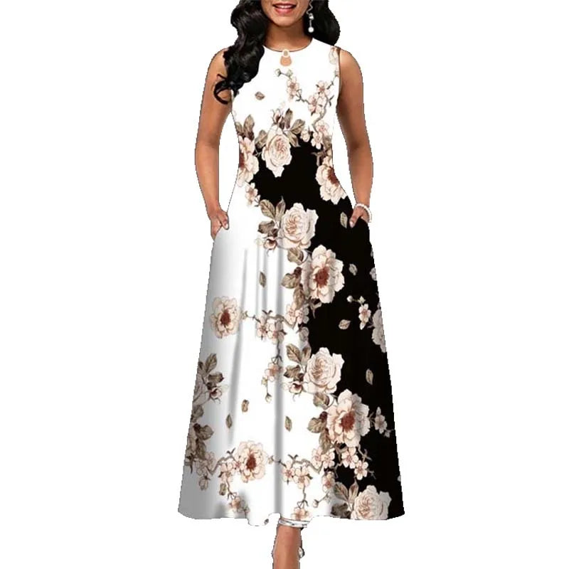 Summer Sleeveless Maxi Dress for Women Elegant Dress