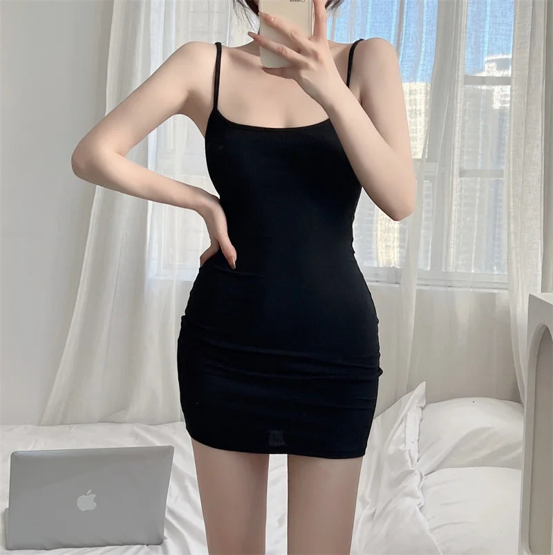 Casual Summer Black Dresses Women Fashion Sleeveless Bckless Vestidos