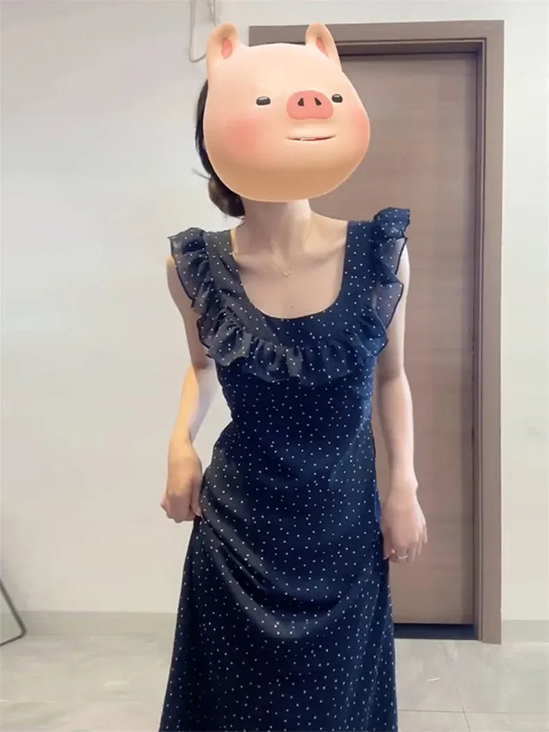 Casual Fashion Street Sleeveless Dresses Female Chicly Summer Fashion