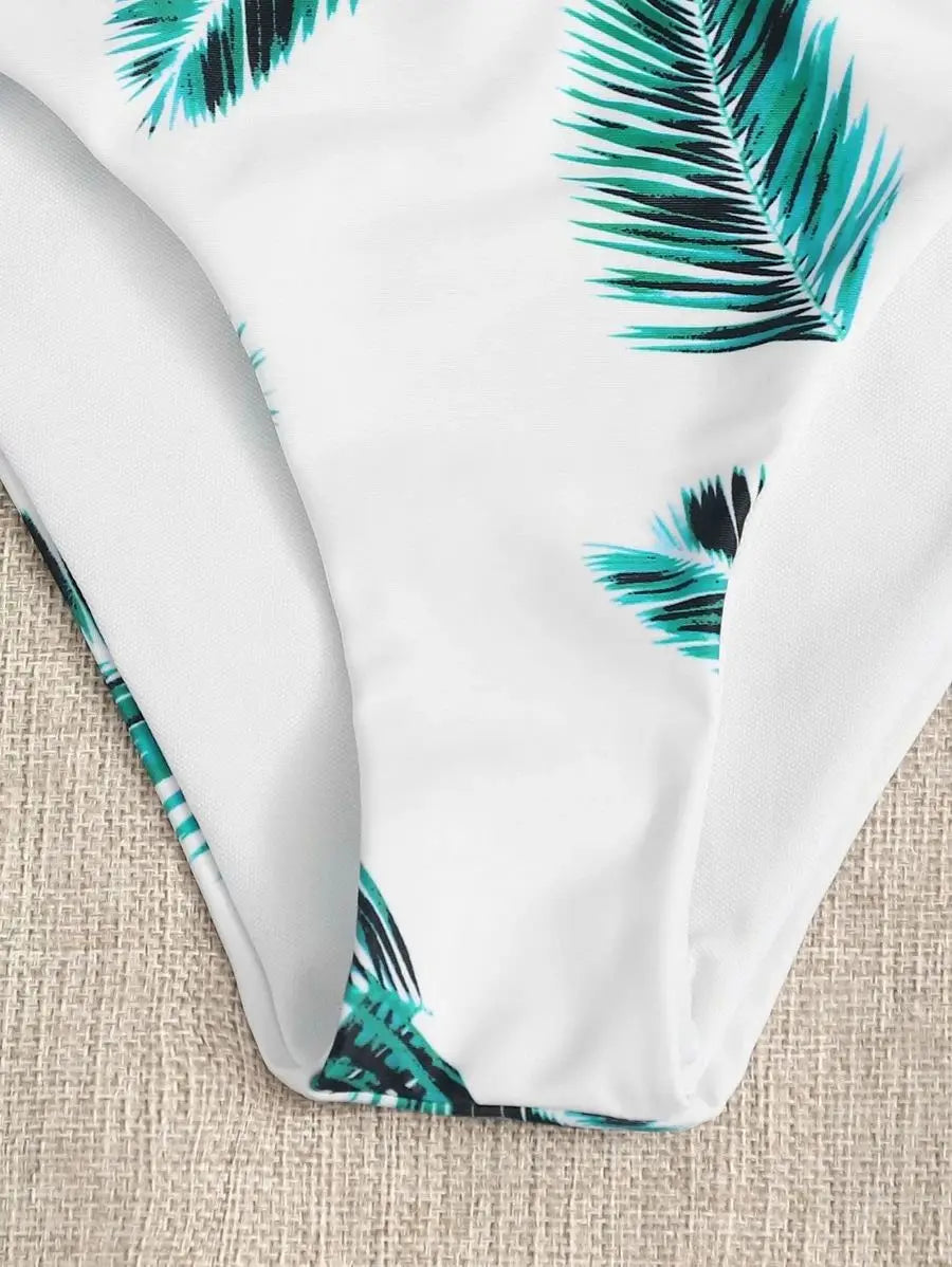 Women Swimwear Floral Random Print Set Push-Up Bikinis