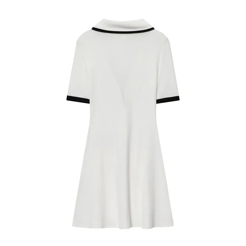 White Women's Dress Formal Knitted Short Dresses for Women