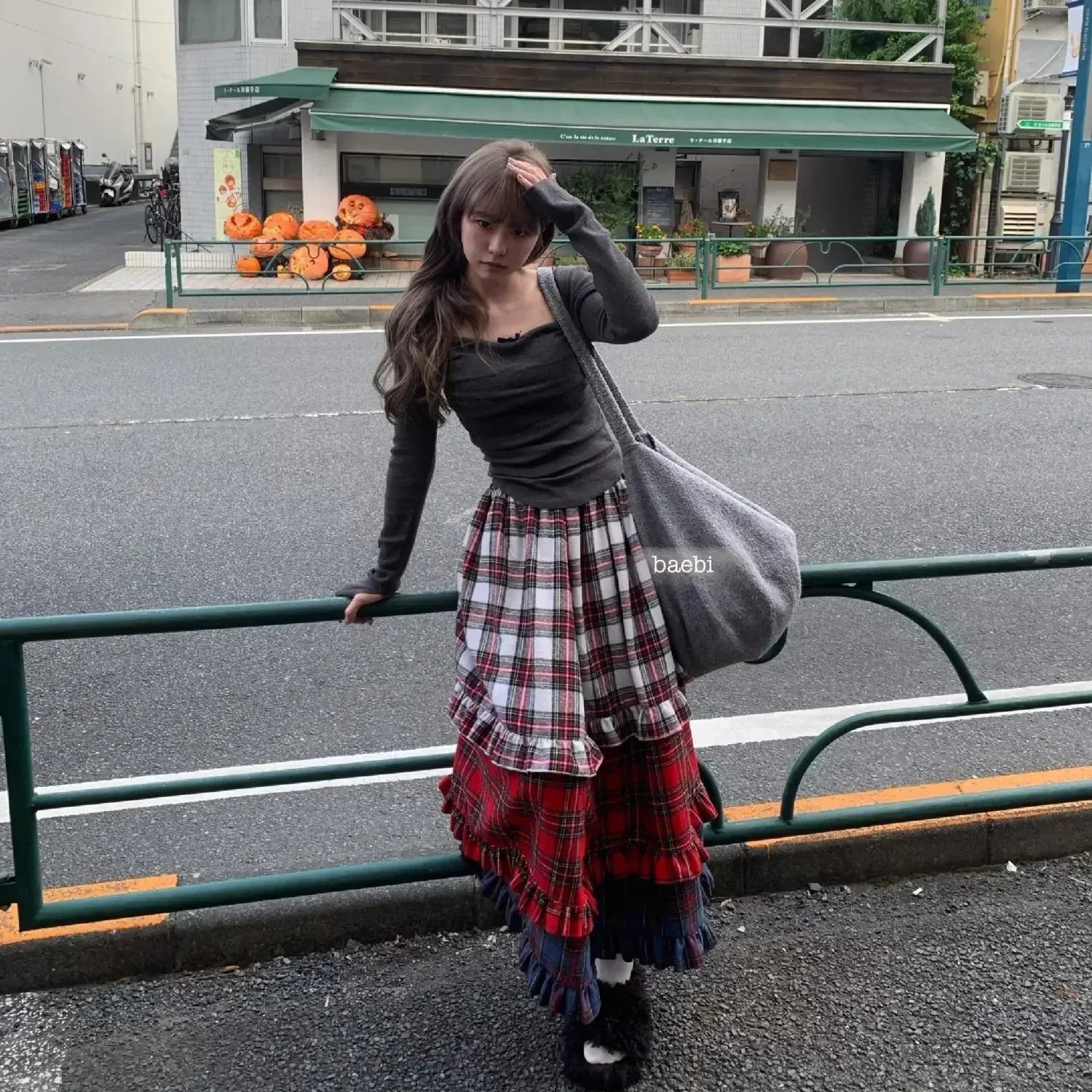 Winter Dresses Christmas Long Skirt Spliced Lace Contrast Colors Fashion