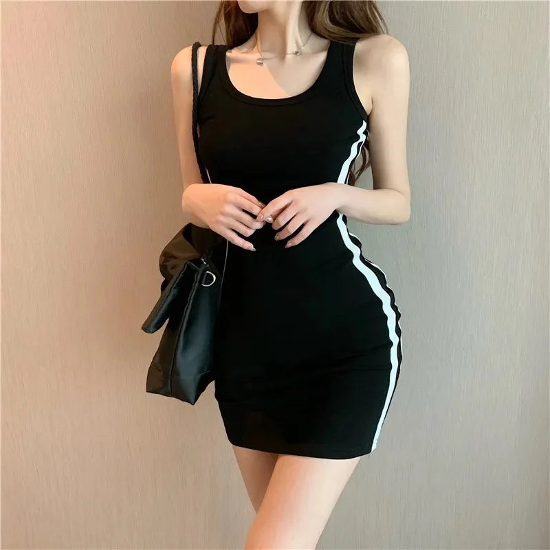Summer Women Casual Sheath Dress Lady Sexy Stretch Slim Dress