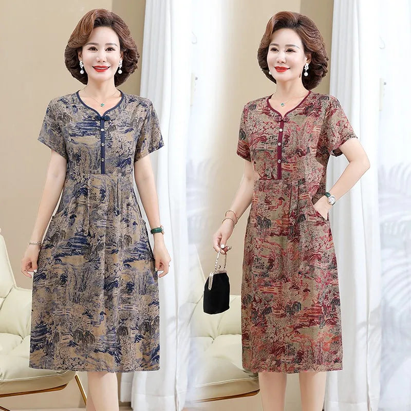 Fashion Casual Summer Dress For Women Floral Printing Fashion