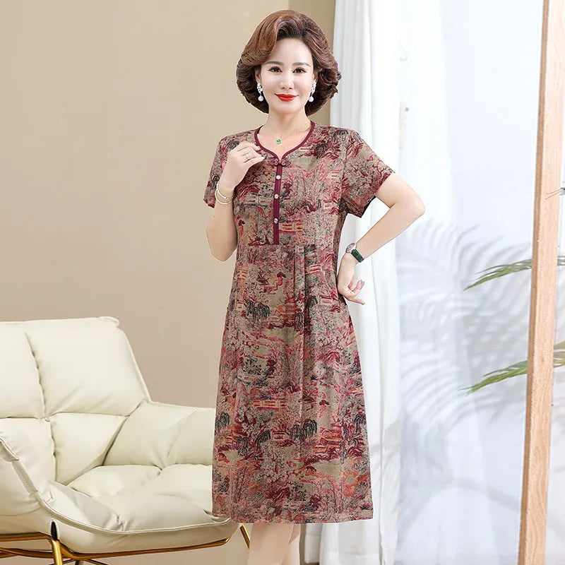 Fashion Casual Summer Dress For Women Floral Printing Fashion