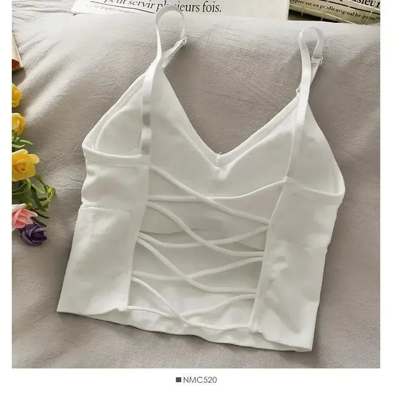 Women Tops Sexy Tank Top Women Built in Bra Solid Color Fashion
