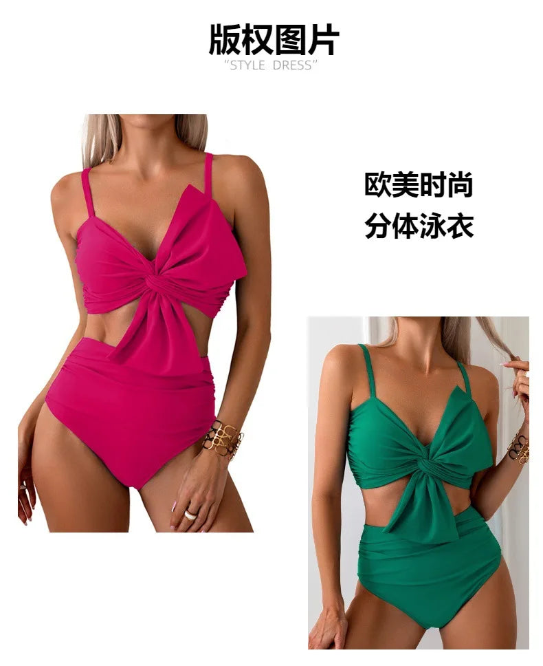 Woman Hot Spring Two Pieces Swimsuit with Briefs Women Sexy Biknis