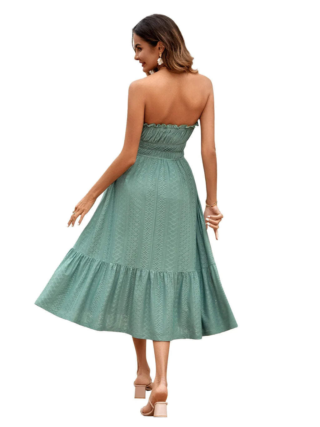 m Dress Women Casual Sleeveless Strapless Fashion Solid Casual Dress