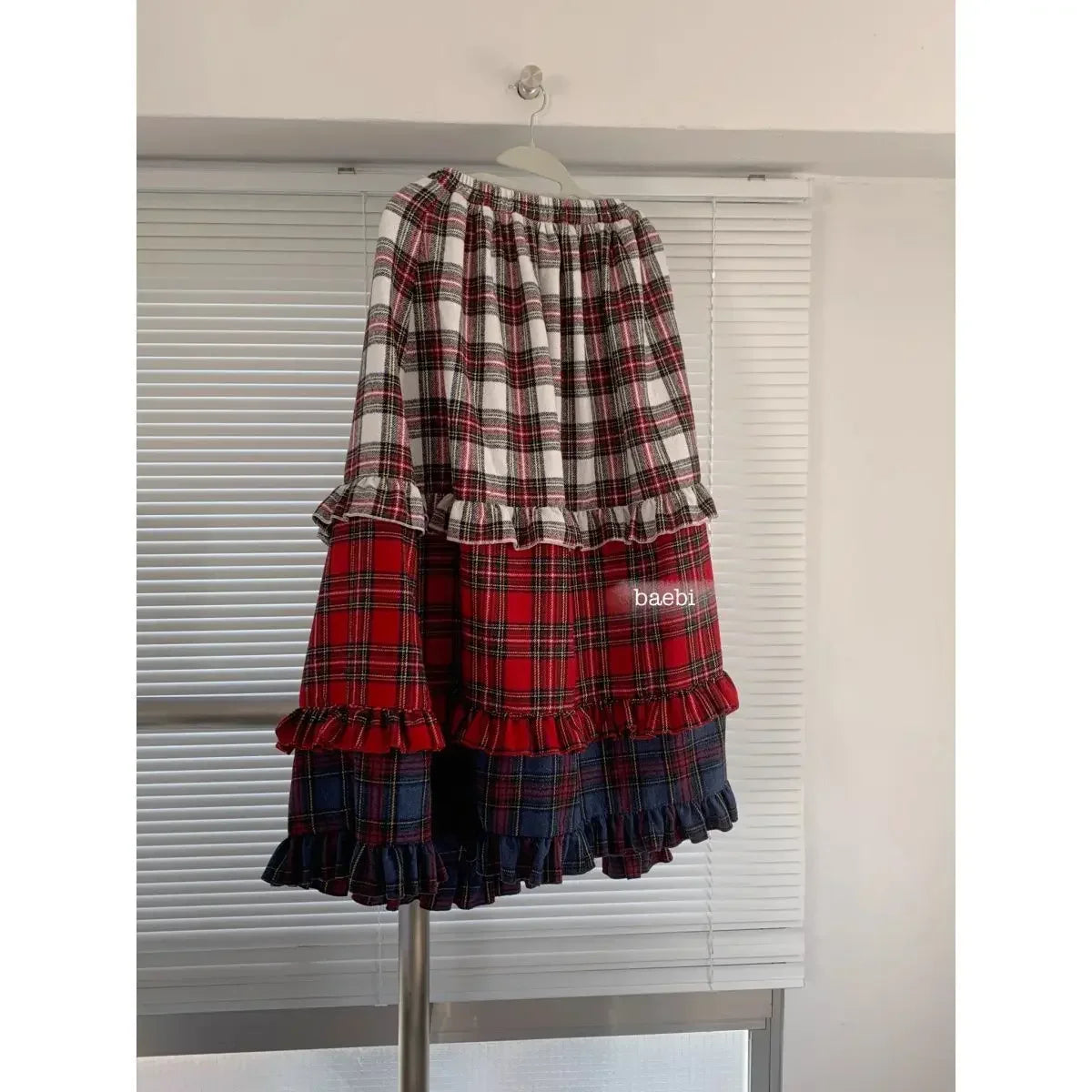 Winter Dresses Christmas Long Skirt Spliced Lace Contrast Colors Fashion