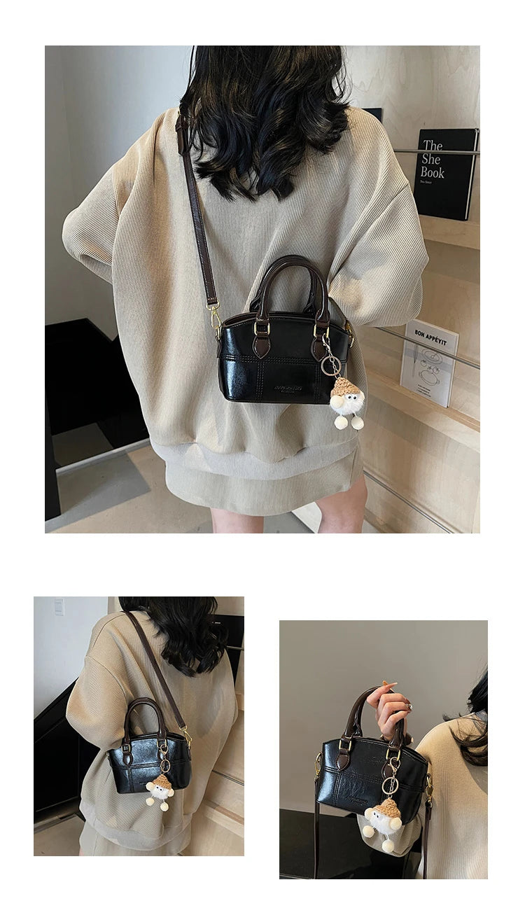 Women's Bucket Bag Crossbody Purse, Fashion Soft Cylinder Shoulder Bag with Adjustable Strap & Zip Top, Multi-Purpose
