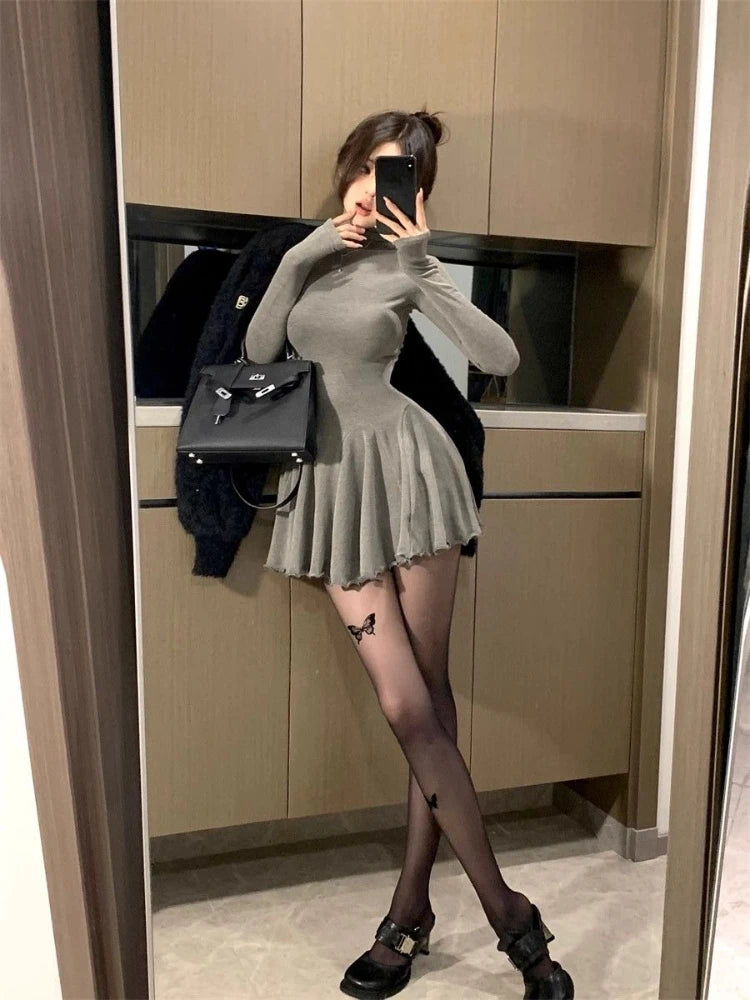 Autumn and Winter Fashion New Women's Elegant and Sexy Hot Girl Inner Dress Fashion