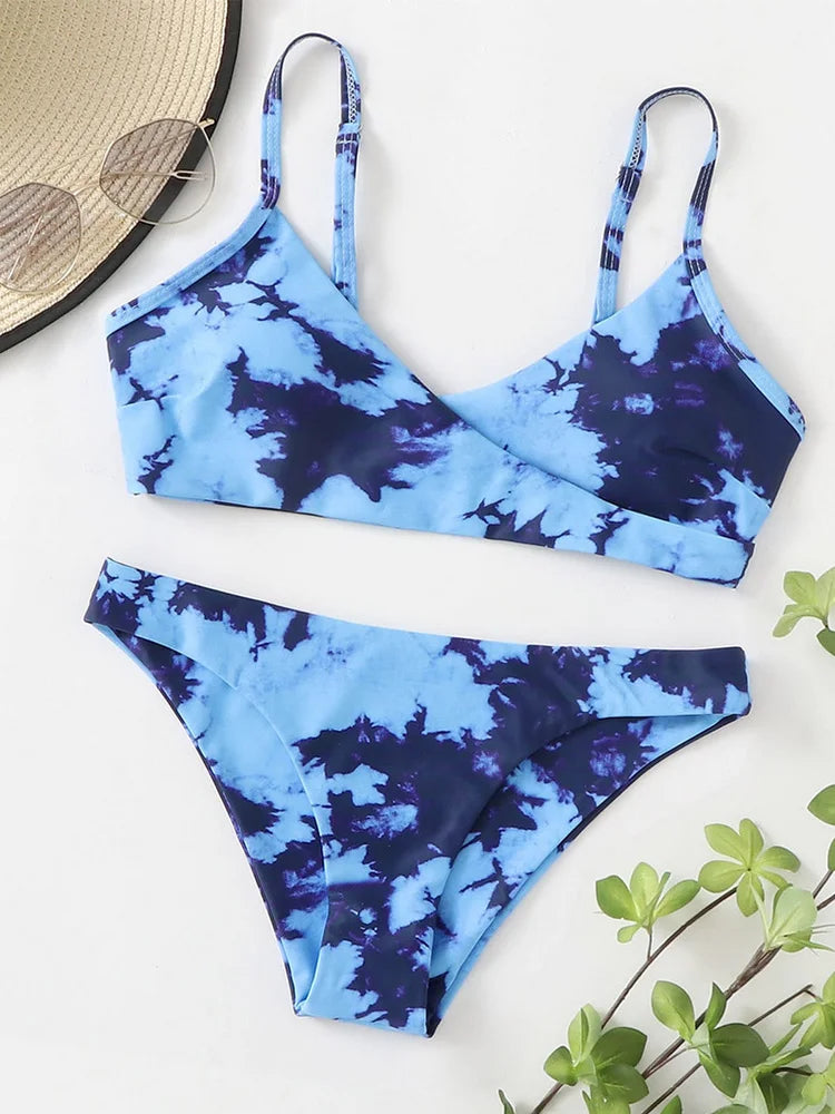 Women Swimwear Floral Random Print Set Push-Up Bikinis