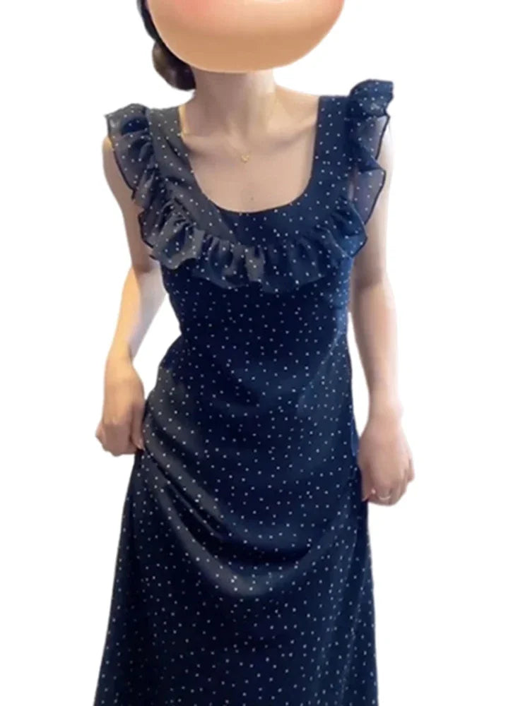 Casual Fashion Street Sleeveless Dresses Female Chicly Summer Fashion