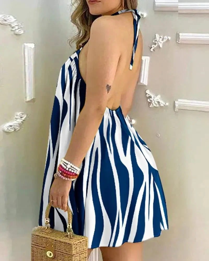 Dresses For Woman  Sexy Sleeveless Backless Short Mini Wrap