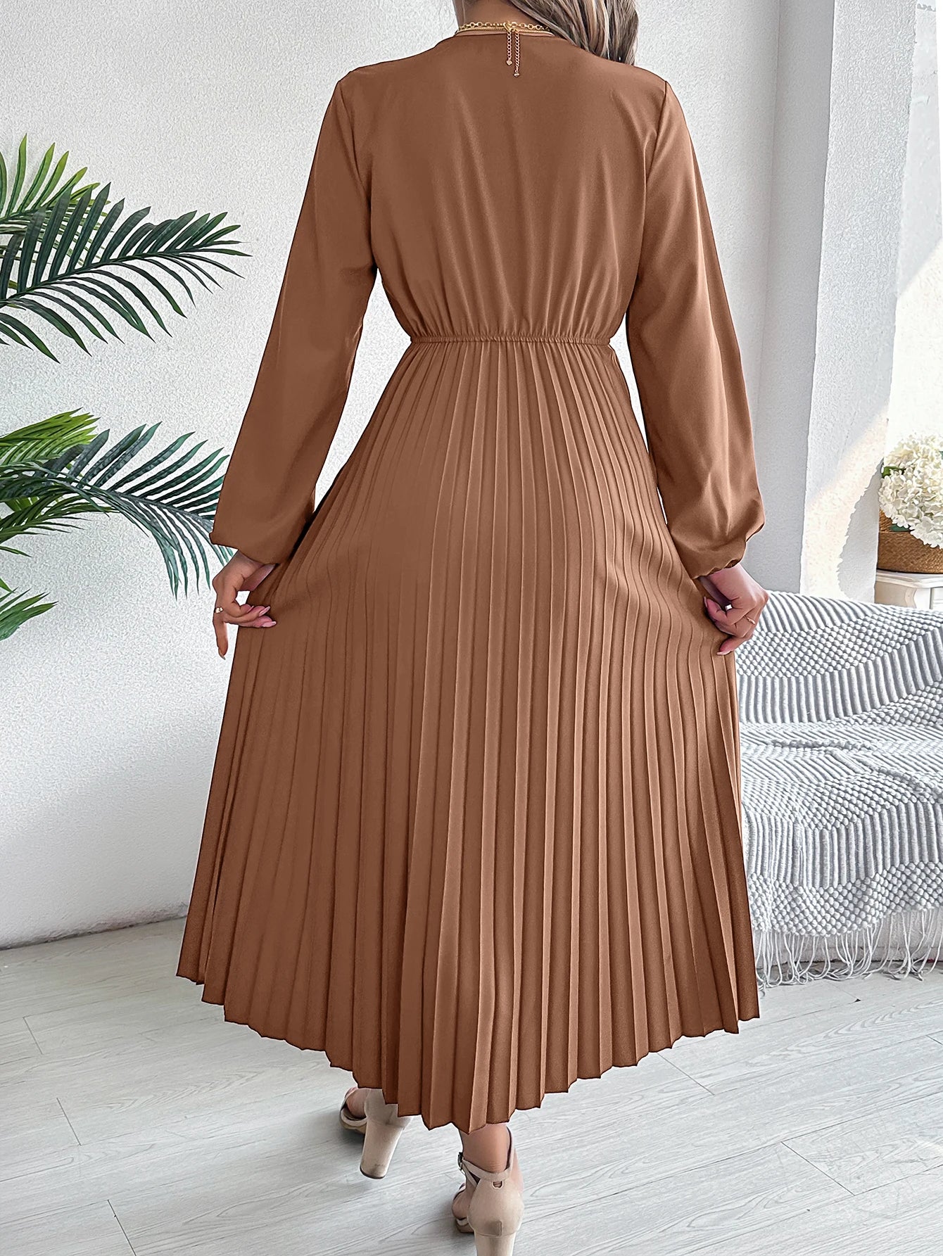 Elegant Dresses for Woman High Waist Pleated Dress