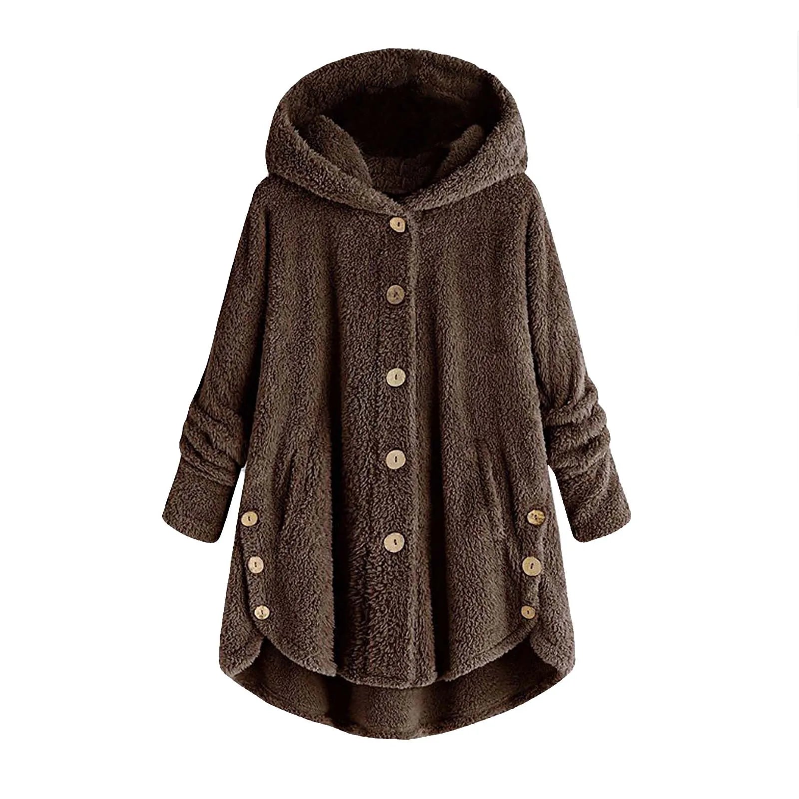 Women Warm Coat Wool Jacket Hooded Jacket New Women's Coats Solid Color Jacket