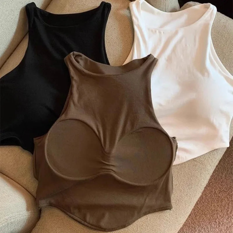 Summer Women Top with Cups Comfortable Top