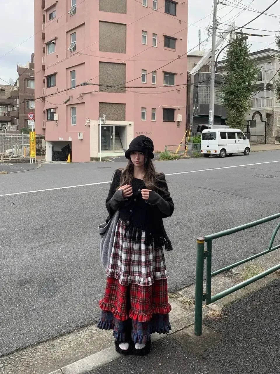 Winter Dresses Christmas Long Skirt Spliced Lace Contrast Colors Fashion