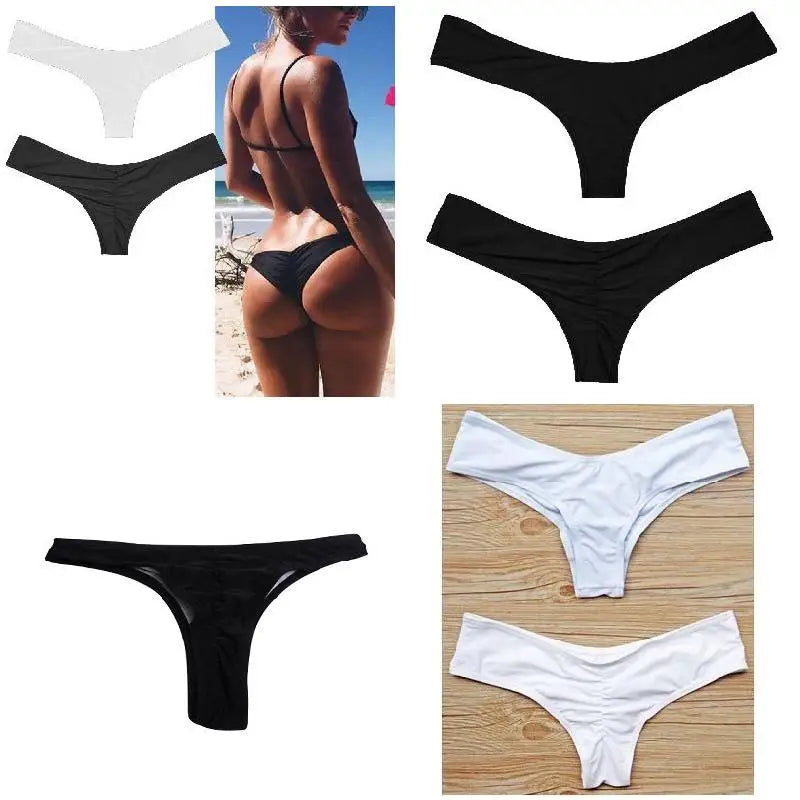 Bikinis Sexy Women Bikini Brazilian Cheeky Bottom Thong V Swimwear