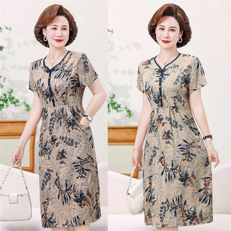Fashion Casual Summer Dress For Women Floral Printing Fashion