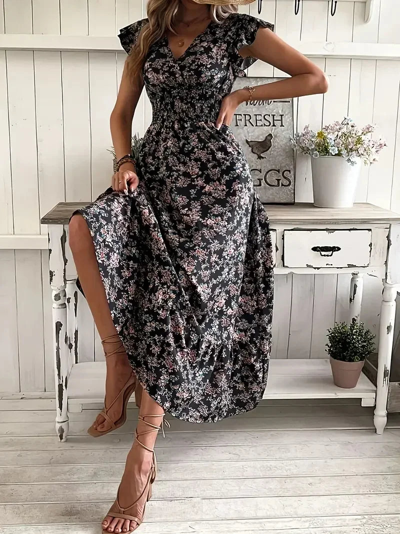 Plus Size Women's Trendy Floral Maxi Dress