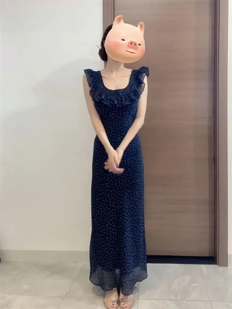 Casual Fashion Street Sleeveless Dresses Female Chicly Summer Fashion