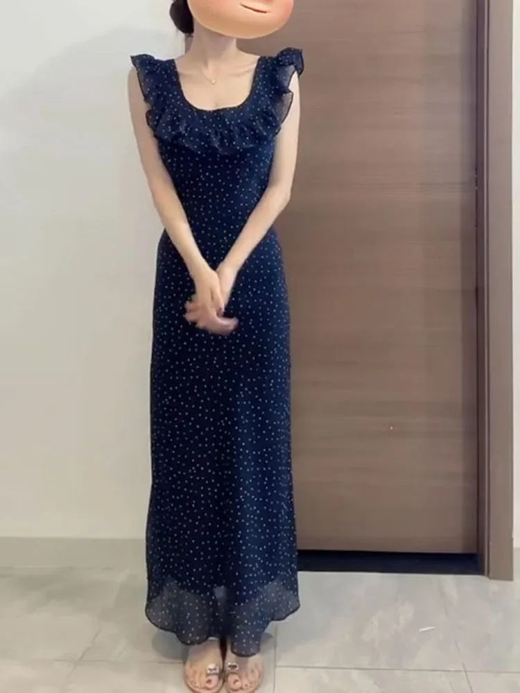 Casual Fashion Street Sleeveless Dresses Female Chicly Summer Fashion