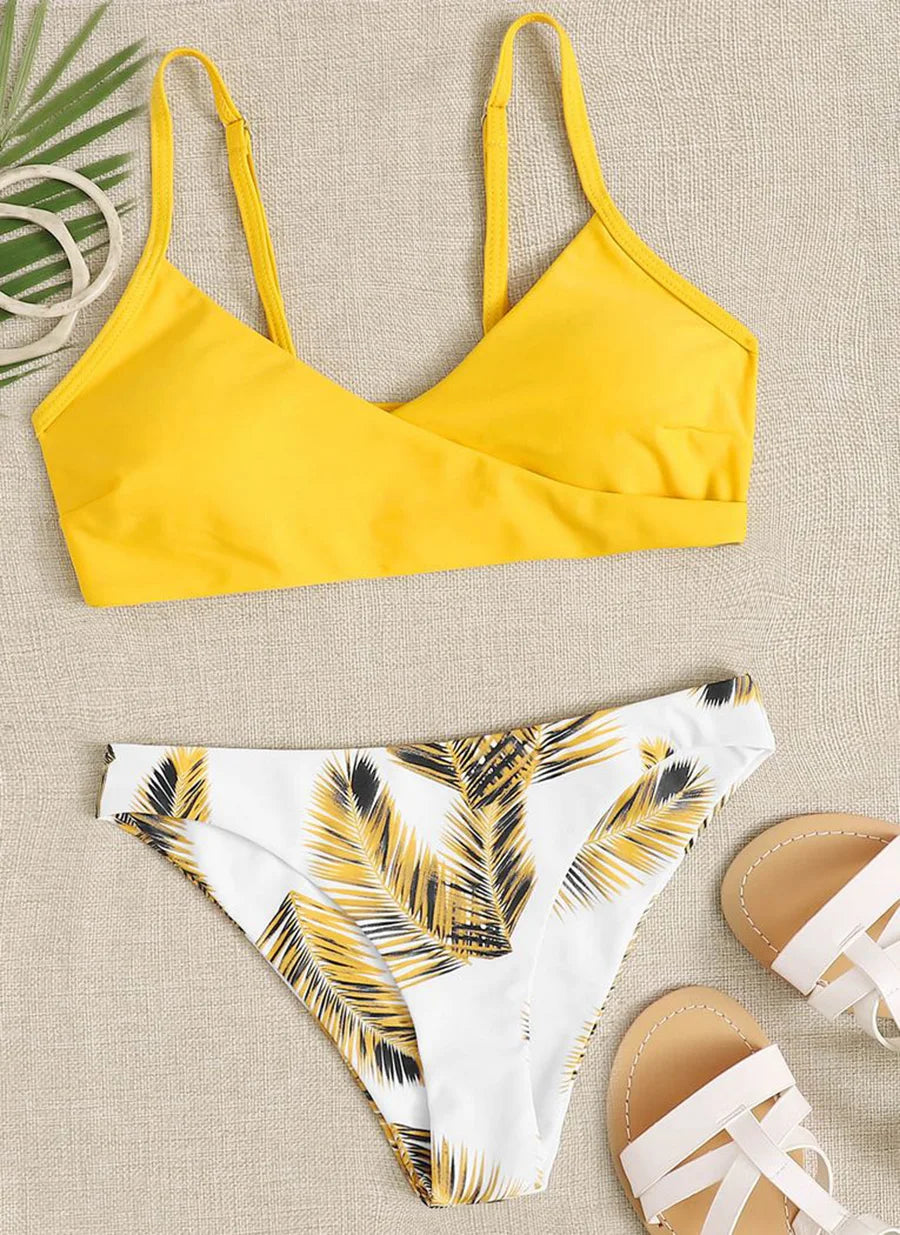 Women Swimwear Floral Random Print Set Push-Up Bikinis
