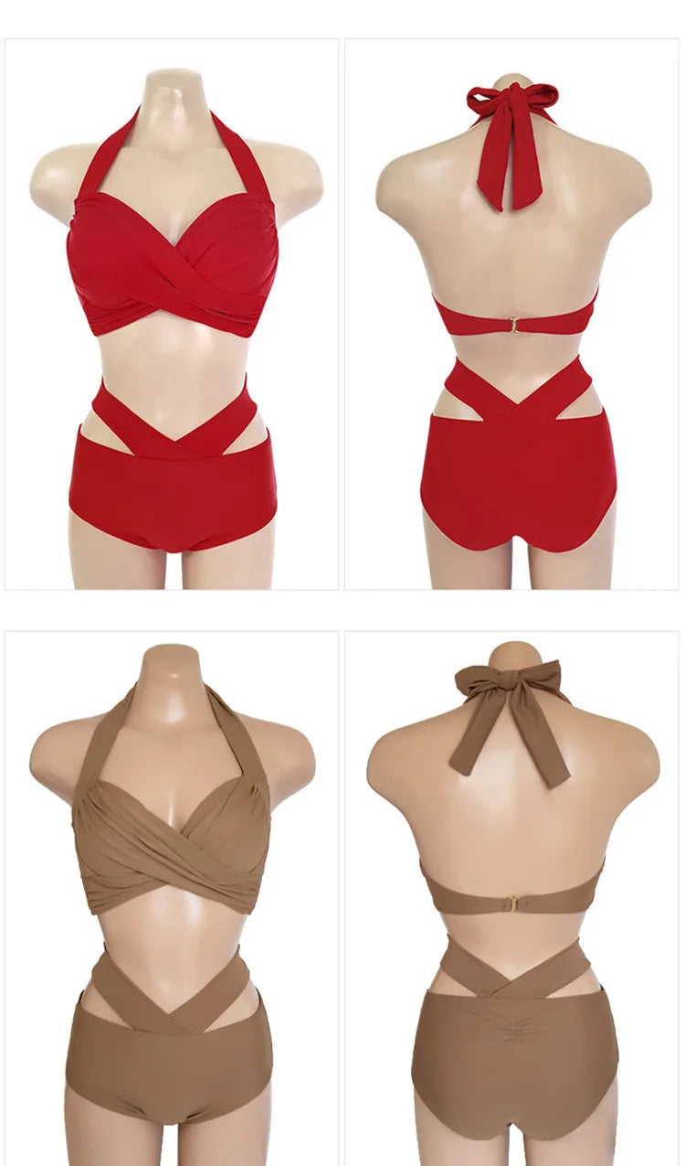 White High-Waist Women's Bikini