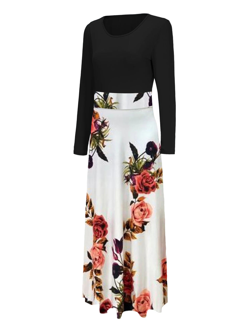 Chic Floral Maxi Dress For Woman