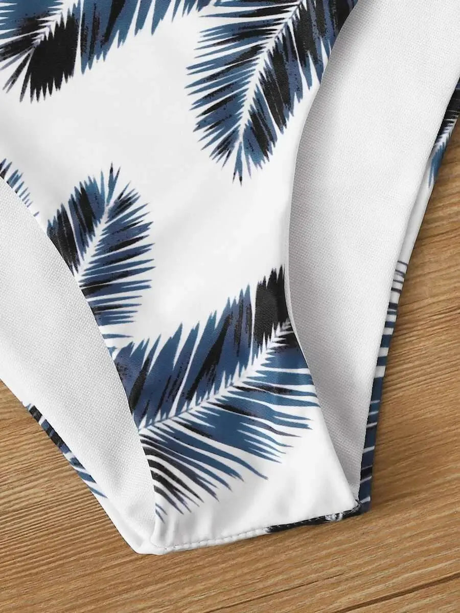 Women Swimwear Floral Random Print Set Push-Up Bikinis