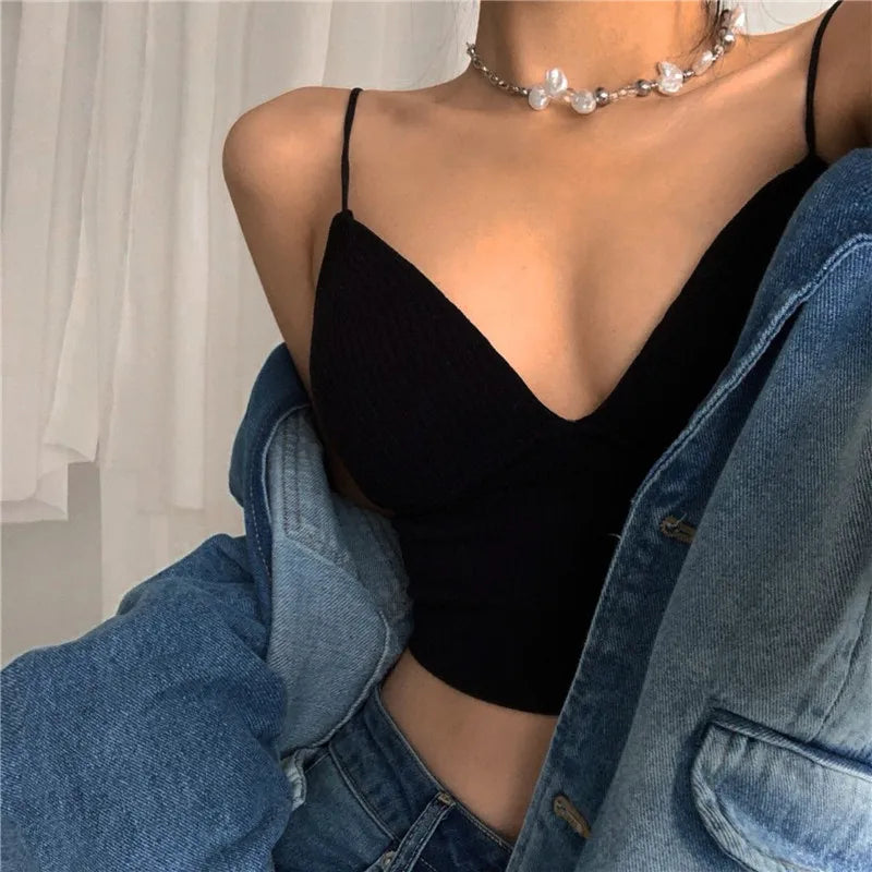 Women Tops Sexy Solid Crop Top Women
