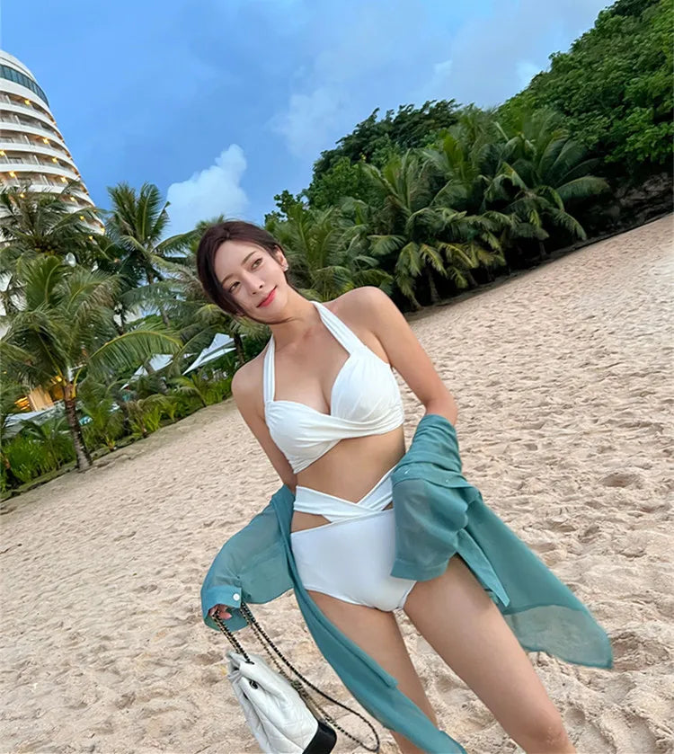 White High-Waist Women's Bikini
