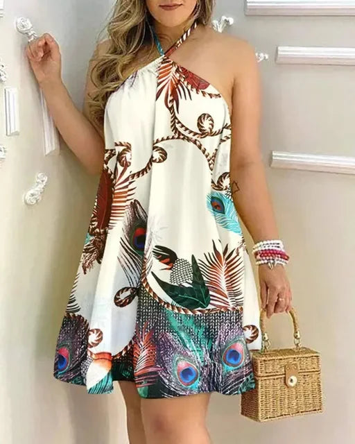 Dresses For Woman  Sexy Sleeveless Backless Short Mini Wrap
