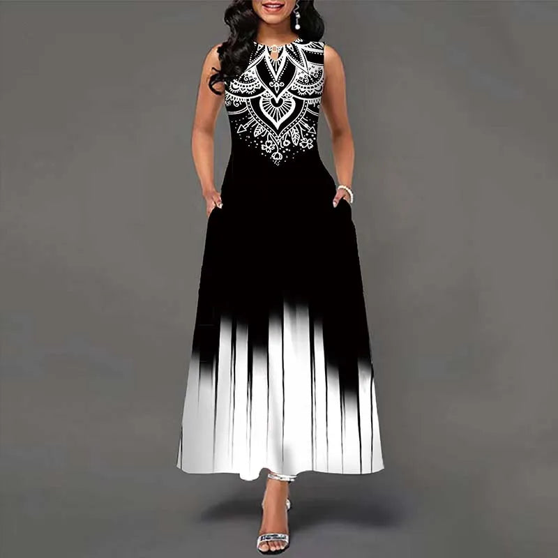 Summer Sleeveless Maxi Dress for Women Elegant Dress