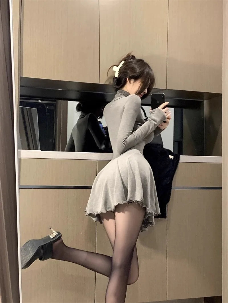 Autumn and Winter Fashion New Women's Elegant and Sexy Hot Girl Inner Dress Fashion