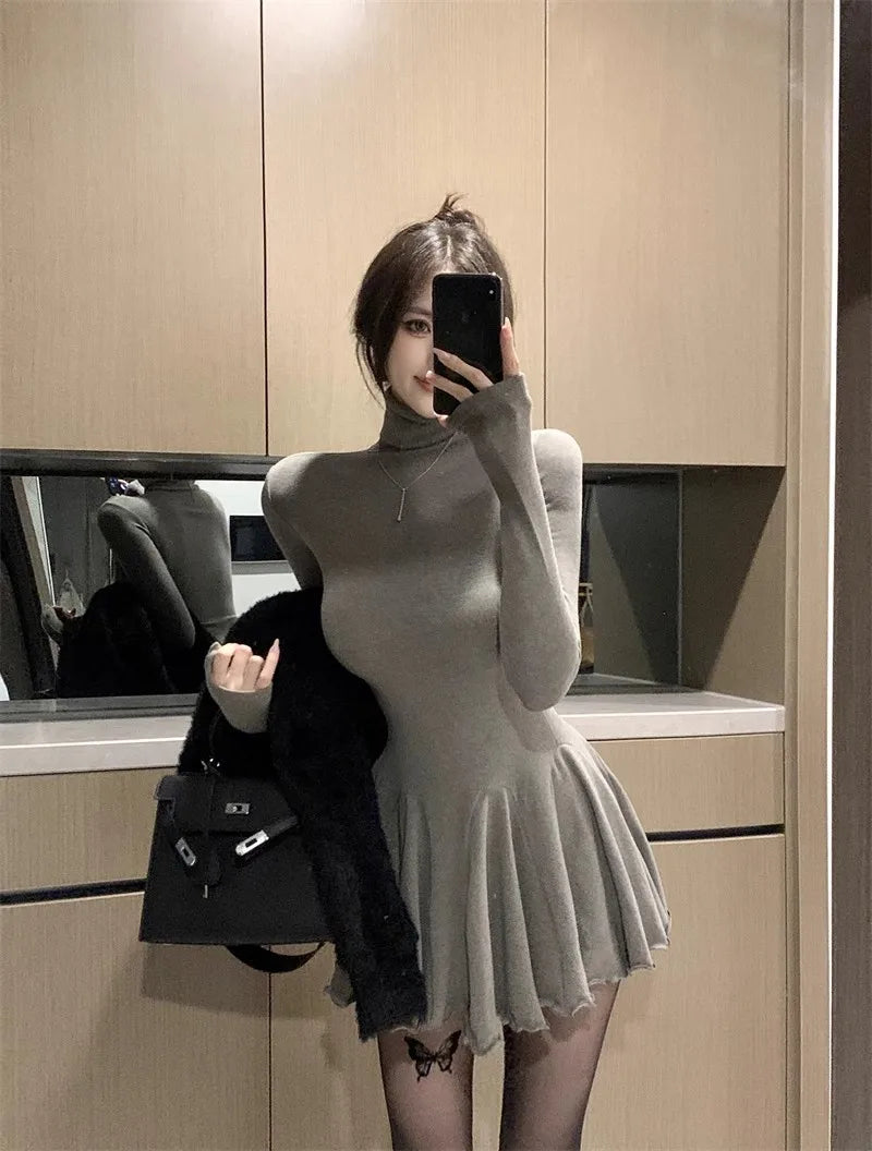 Autumn and Winter Fashion New Women's Elegant and Sexy Hot Girl Inner Dress Fashion