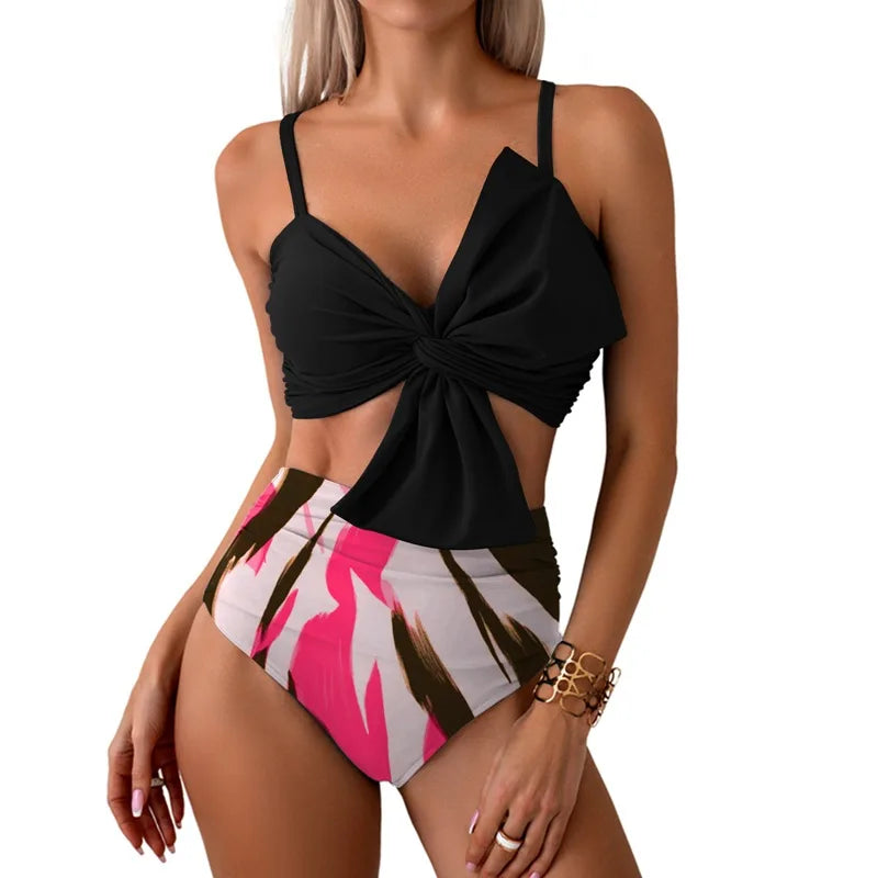 Woman Hot Spring Two Pieces Swimsuit with Briefs Women Sexy Biknis