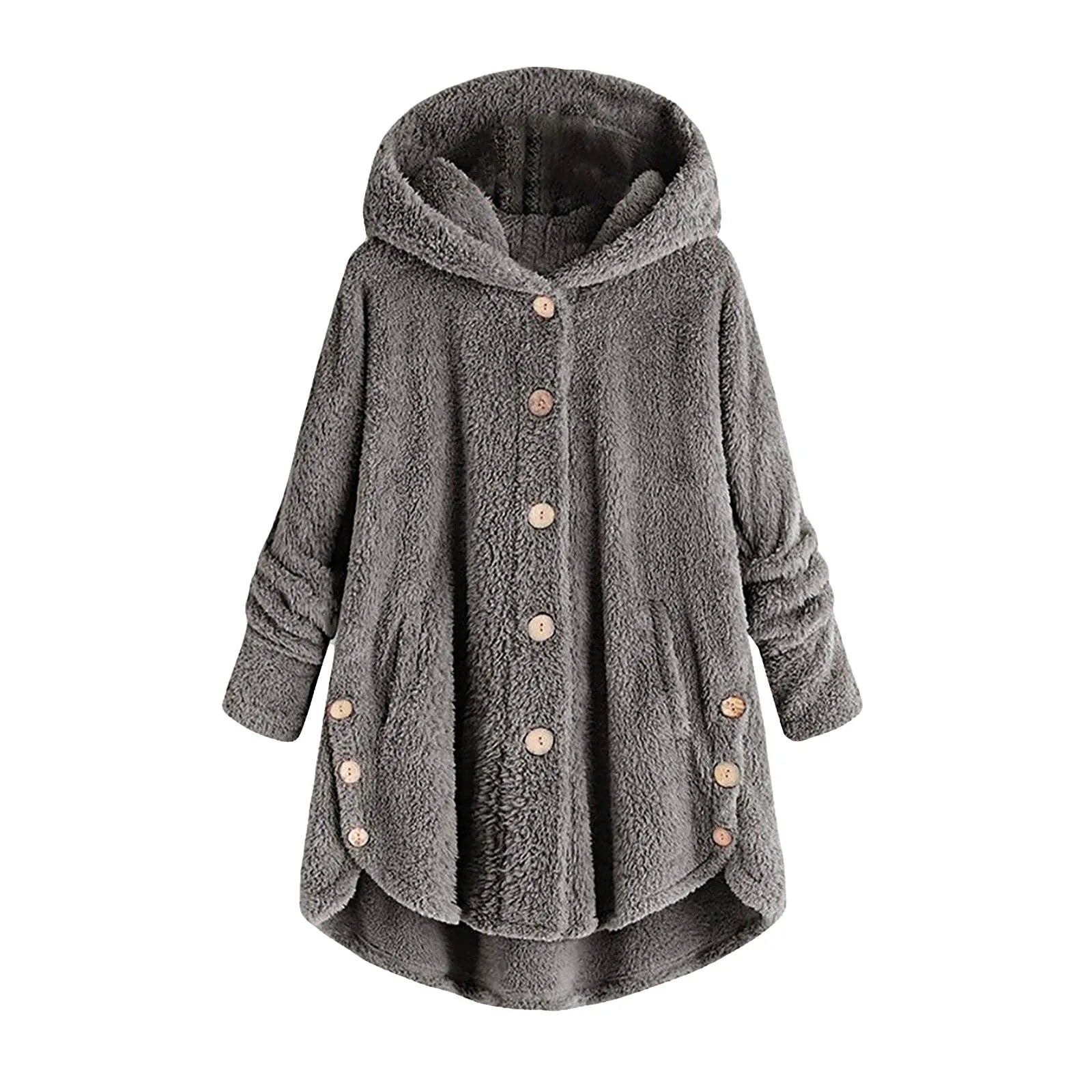 Women Warm Coat Wool Jacket Hooded Jacket New Women's Coats Solid Color Jacket