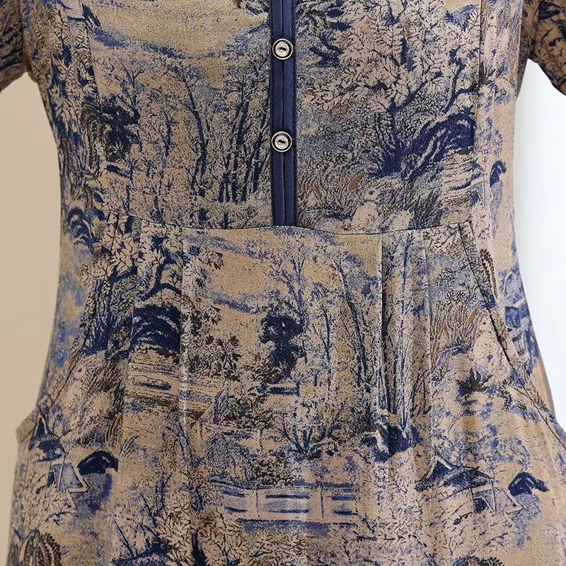 Fashion Casual Summer Dress For Women Floral Printing Fashion