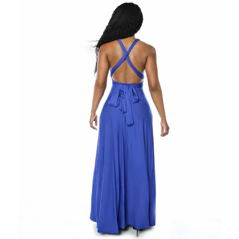 Sexy Women Multiway Wrap Convertible Boho Maxi Club Red Bandage Long Dress