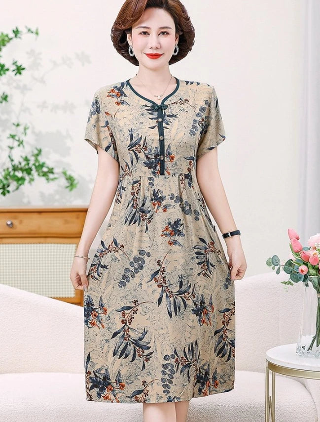 Fashion Casual Summer Dress For Women Floral Printing Fashion